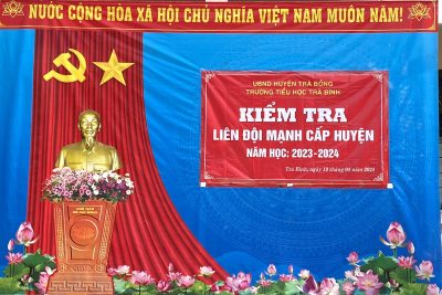 Liên đội trường Tiểu học Trà Bình hân hạnh đón đoàn kiểm tra liên đội mạnh cấp huyện năm học 2023-2024.